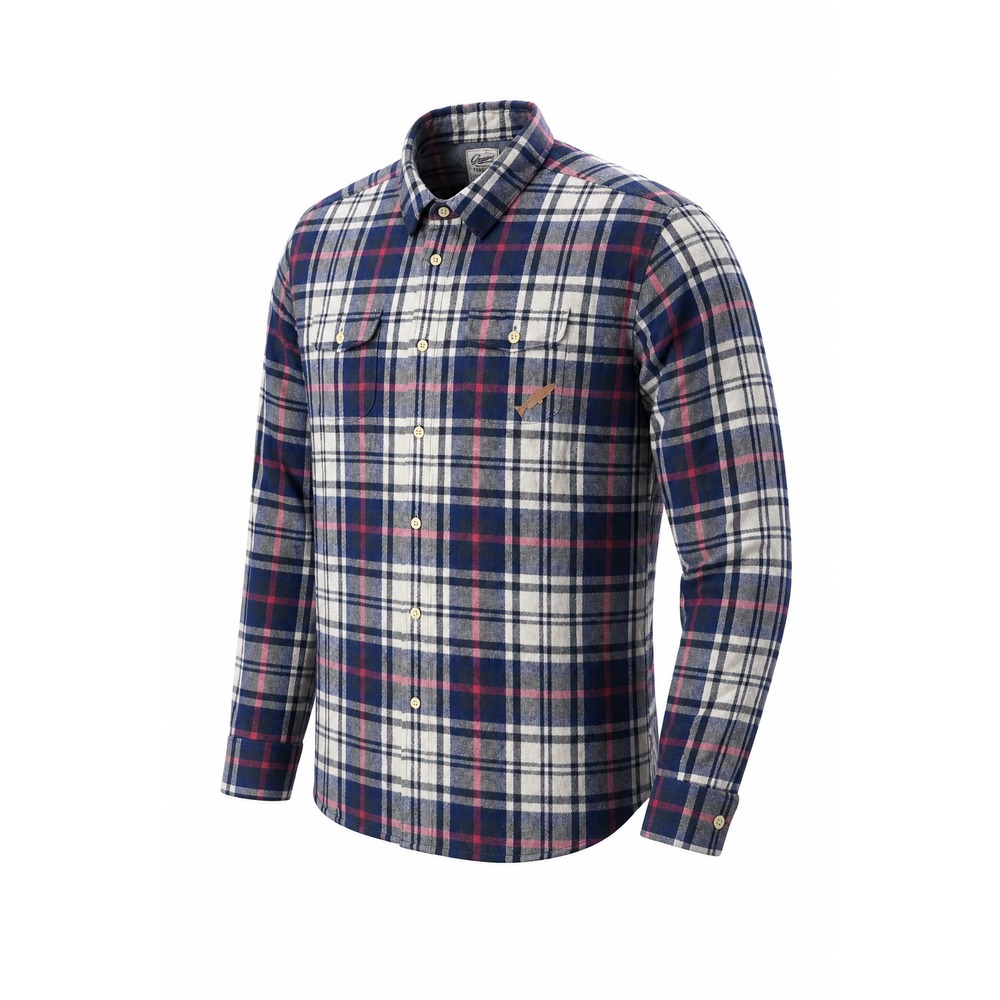 Grayers Heritage Flannel Shirt Men XL Plaid Blue Cream Red Cotton L/S Shacket